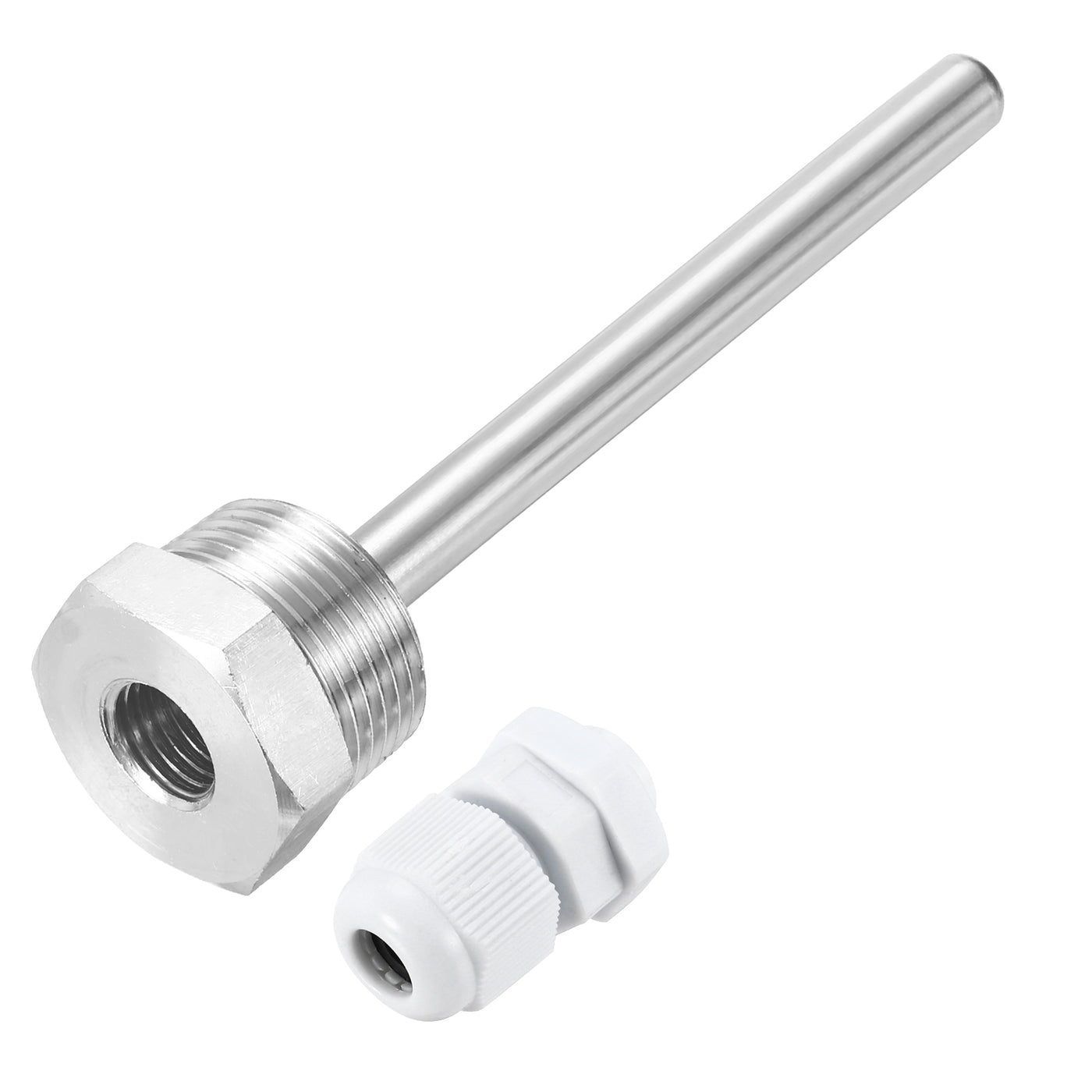 uxcell Uxcell 8mm Dia G3/4 Thermowell Weldless Stainless Steel 304 150mm White