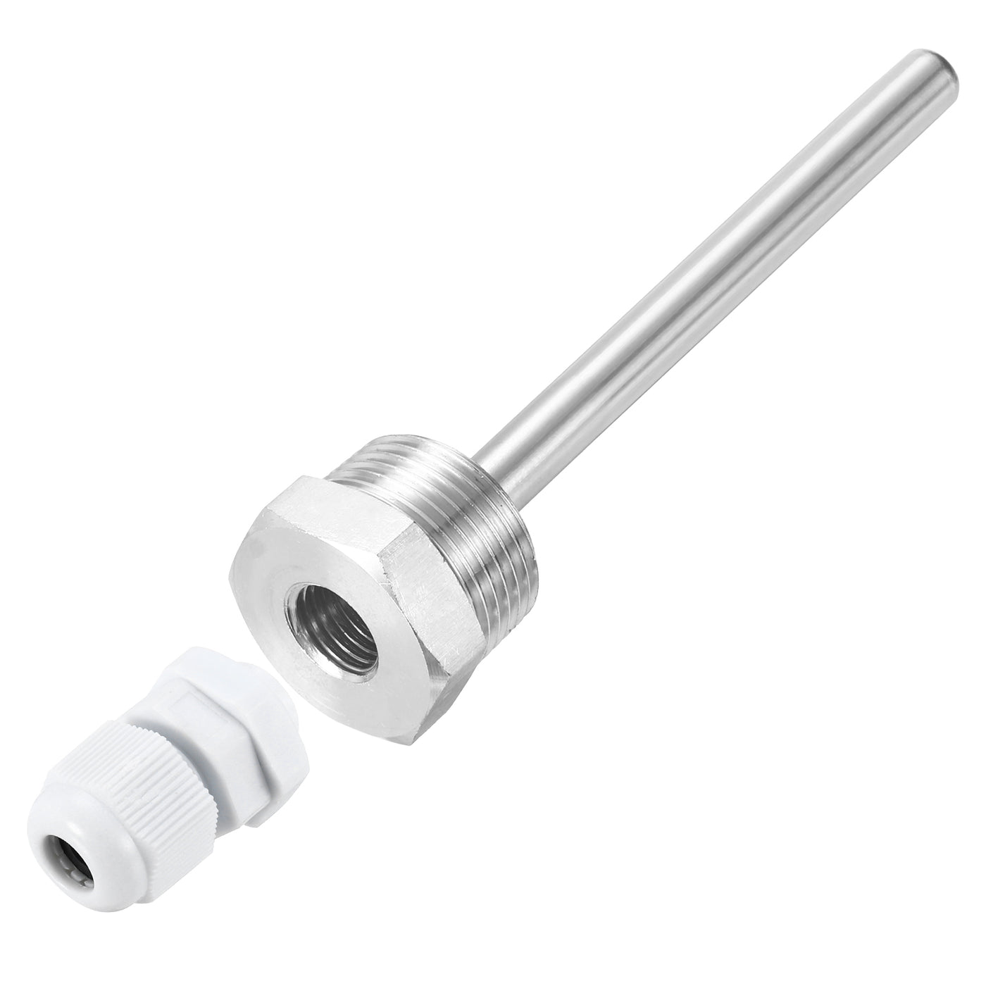 uxcell Uxcell 8mm Dia G3/4 Thermowell Weldless Stainless Steel 304 150mm White