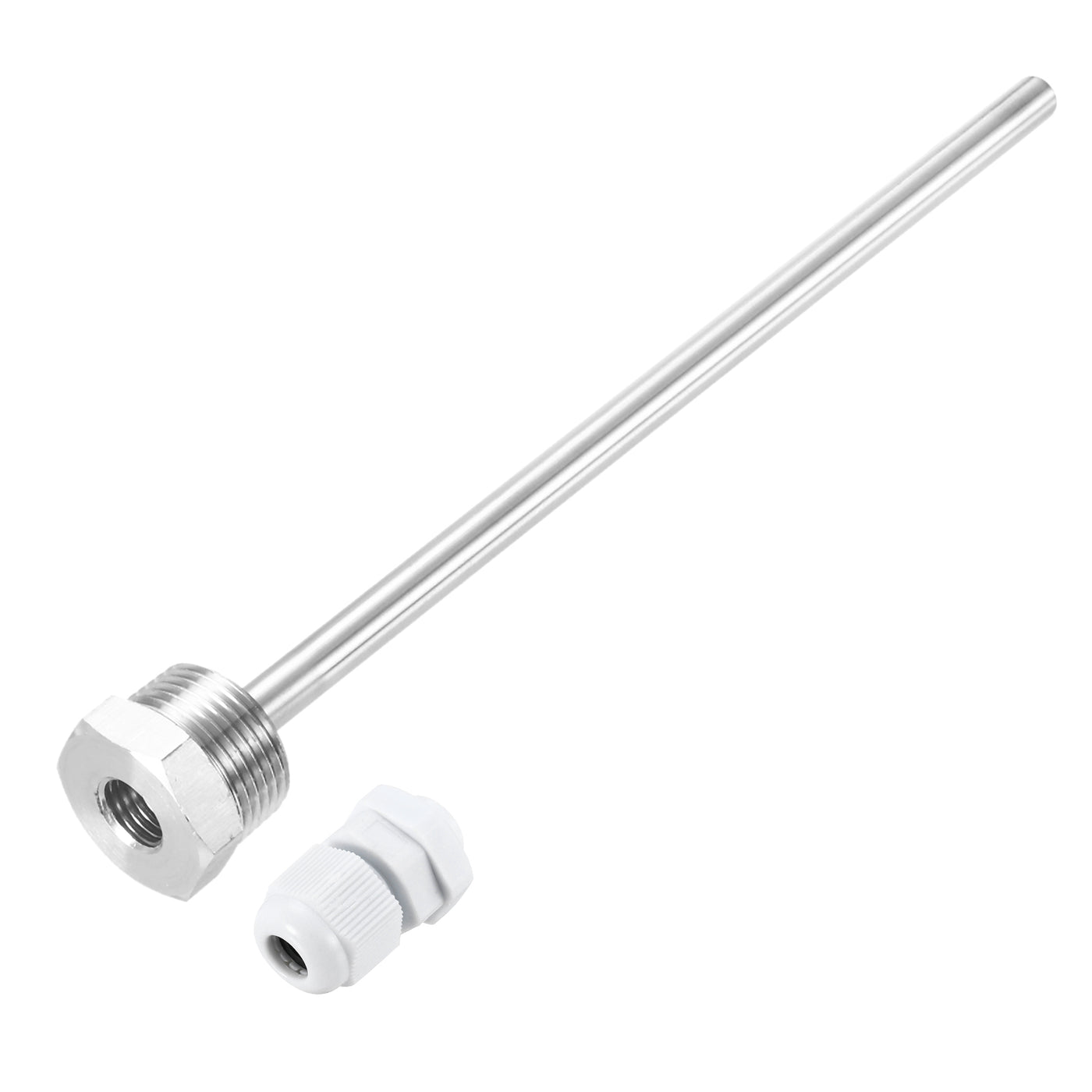 uxcell Uxcell 8mm Dia G3/4 Thermowell Weldless Stainless Steel 304 200mm White