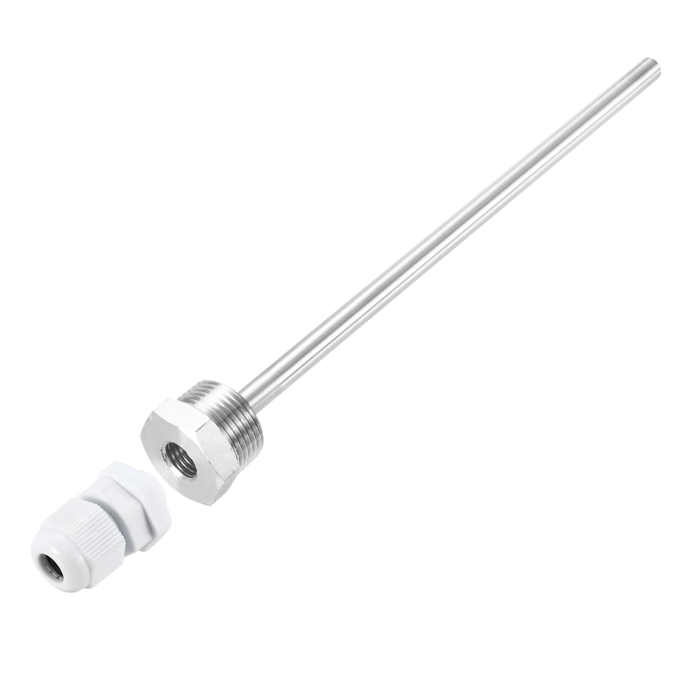 uxcell Uxcell 8mm Dia G3/4 Thermowell Weldless Stainless Steel 304 200mm White