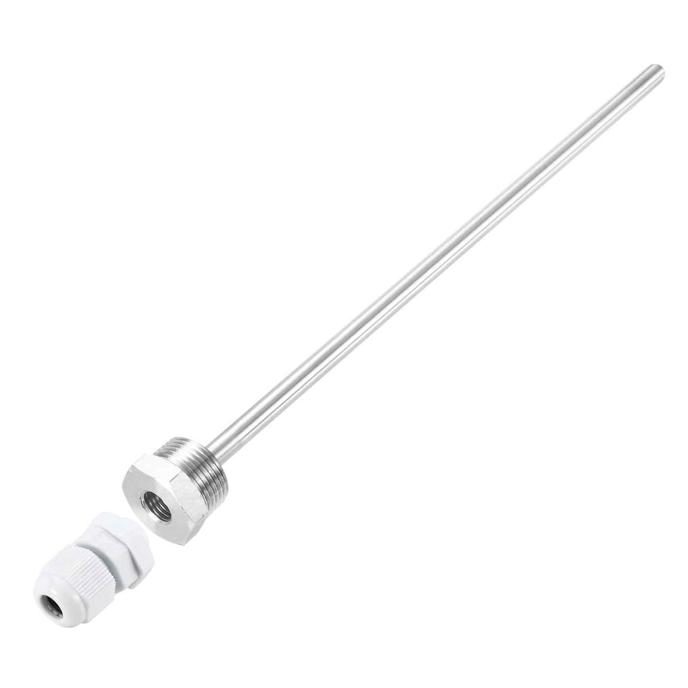 uxcell Uxcell 8mm Dia G3/4 Thermowell Weldless Stainless Steel 304 250mm White