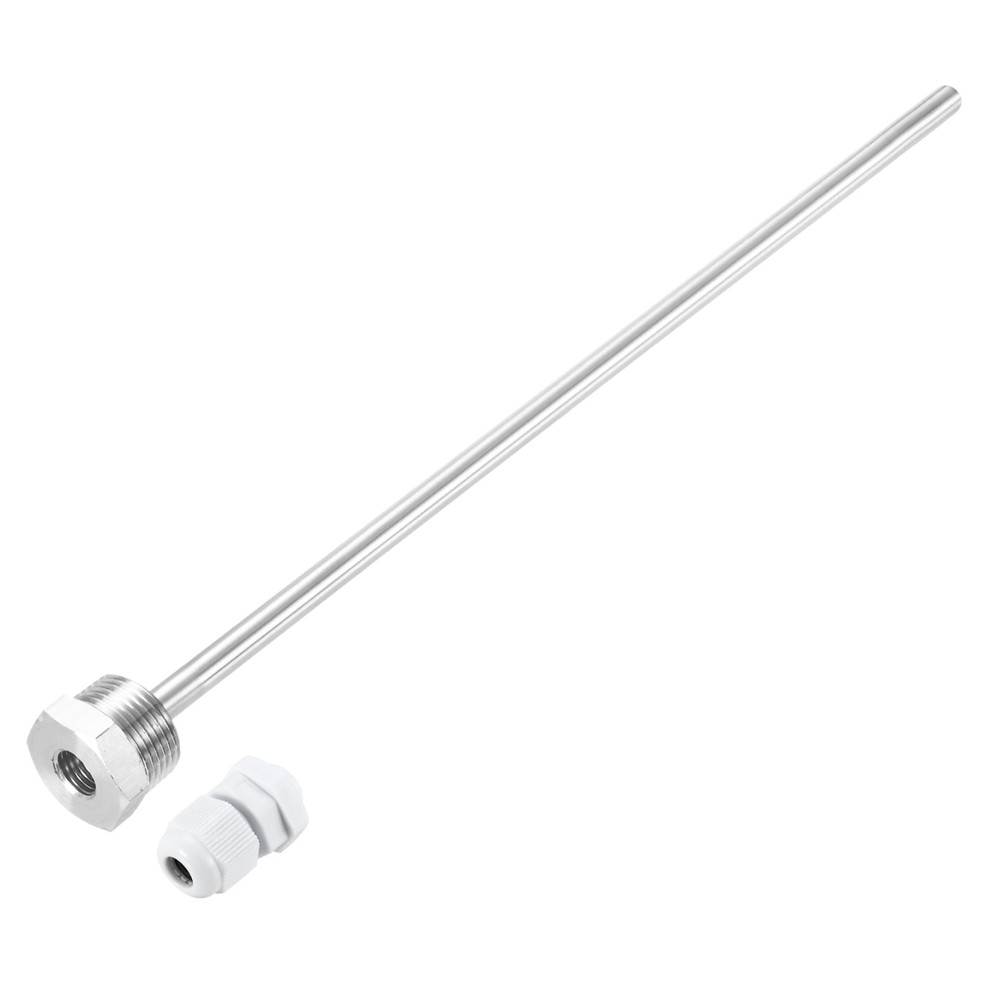 uxcell Uxcell 8mm Dia G3/4 Thermowell Weldless Stainless Steel 304 300mm White