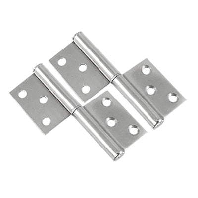 Harfington Uxcell 2 Pcs 2.5" Length Silver Tone Two Leaves Flag Hinge