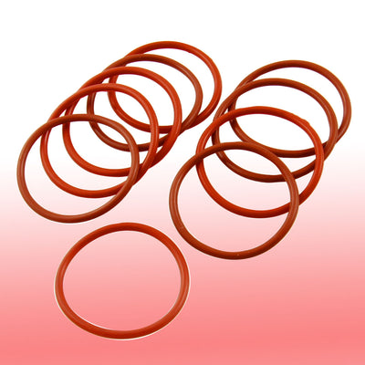 uxcell Uxcell 39mm x 34m x 2.5mm Red Silicone O Ring Oil Seals 10 Pcs