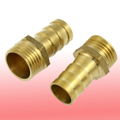 uxcell Uxcell 5/8" Inside Dia Hose 1/2" PT Thread Brass Straight Barb Barbed Connector 2 Pcs