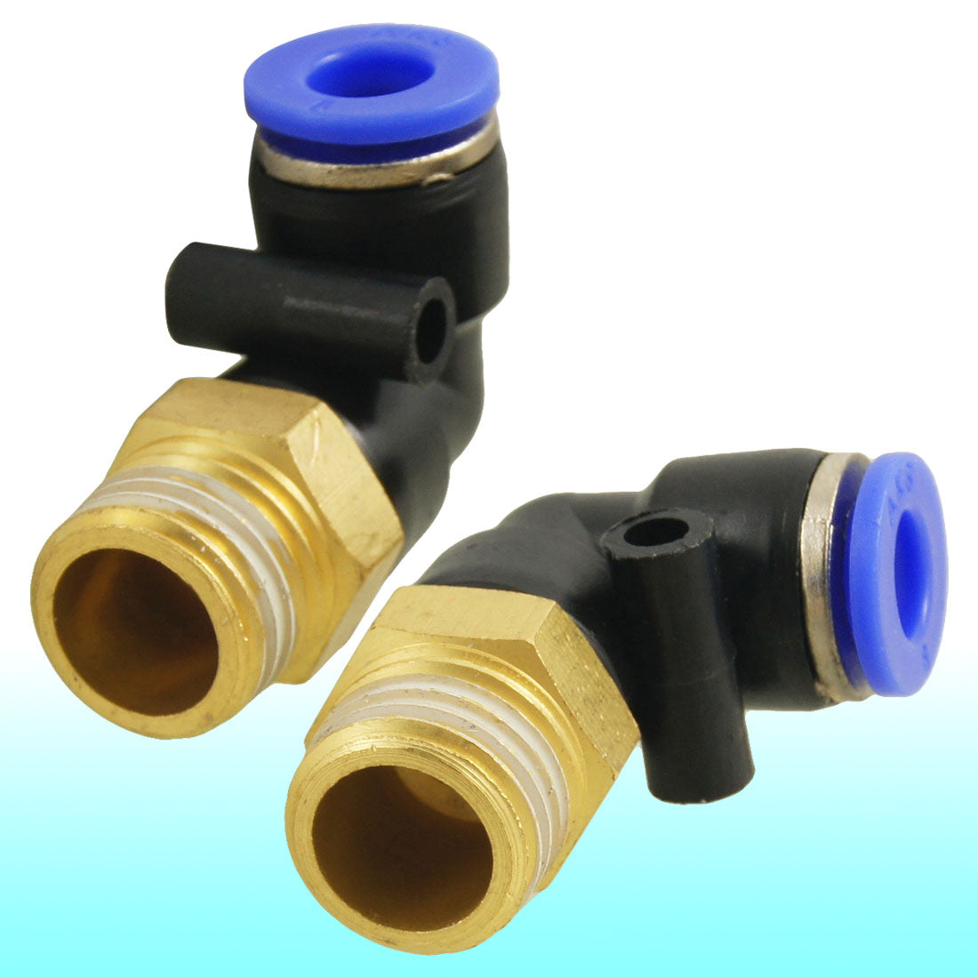 uxcell Uxcell 2 Pcs 1/4" Male Thread to 6mm Elbow Pneumatic Connector Fittings