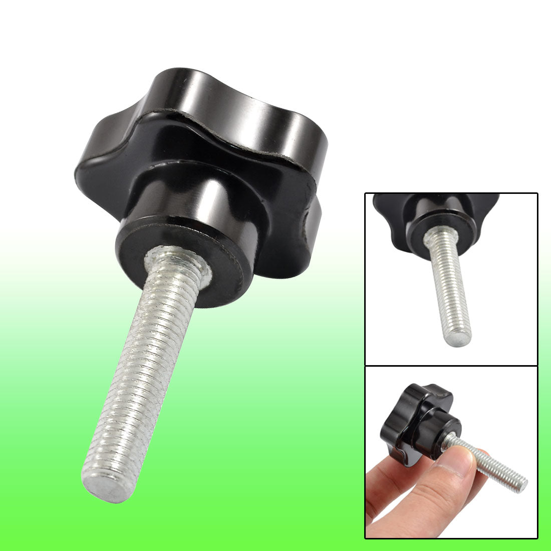 uxcell Uxcell Black M8 x 40mm Thread Replacement Star Hand Knob Tightening Screw