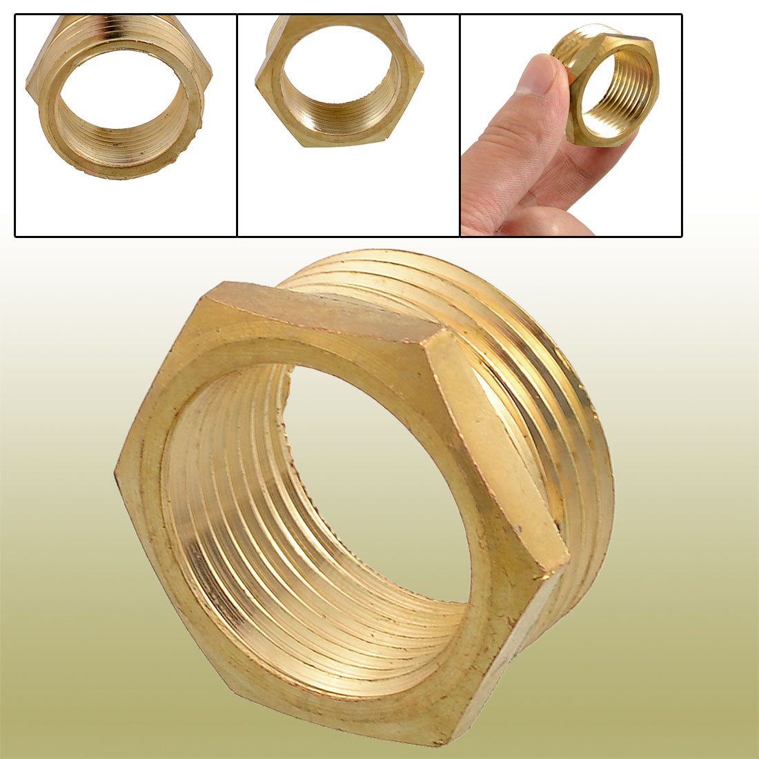 uxcell Uxcell 25mm Female to 32mm Male Thread Adapter Fitting Brass Tone