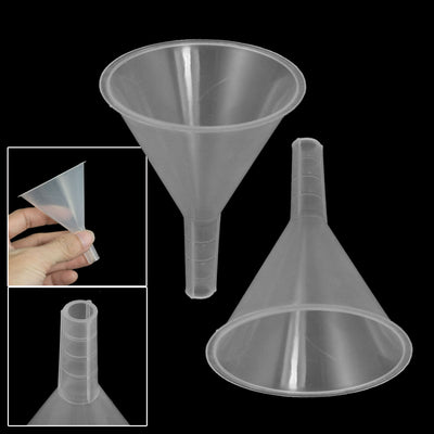 uxcell Uxcell 2 Pcs 60ml 64mm (Approx 2.5") Mouth Dia Laboratory Clear White Plastic Filter Funnel