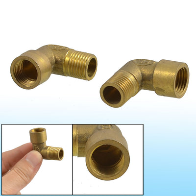 Harfington Uxcell 2 Pcs Brass 1/4" x 1/4" PT Thread Elbow Pipe Fittings Couplers