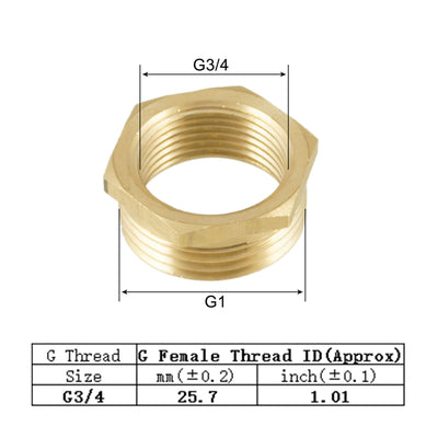 Harfington Uxcell G1 Male to G3/4 Female Hex Thread Bushing Piping Connector Adapter