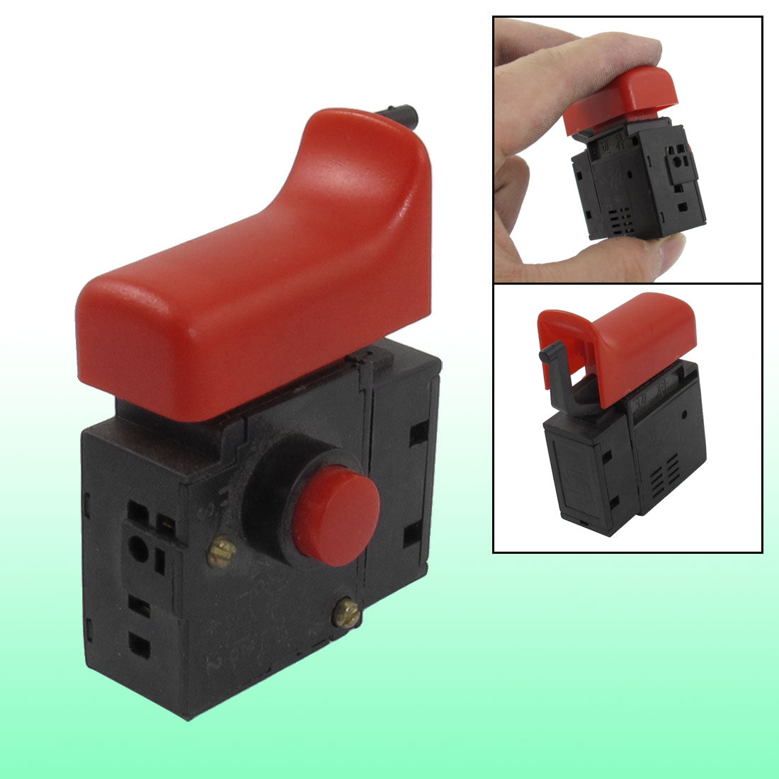 uxcell Uxcell AC 250V 6A Lock on Red Case Trigger Switch for  10RE Electric Drill