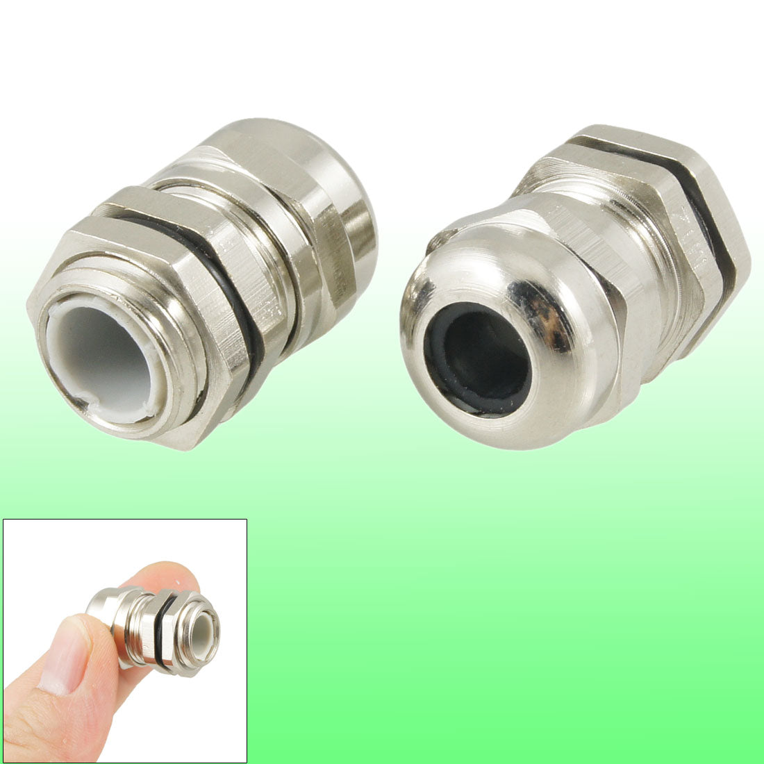 uxcell Uxcell 2 Pcs M12 3.0-6.5mm Stainless Steel Waterproof Connector Cable Gland