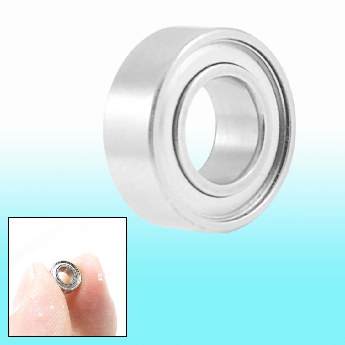 uxcell Uxcell 8mm x 4mm x 3mm Metal Double Sealed Ball Bearing Silver Tone