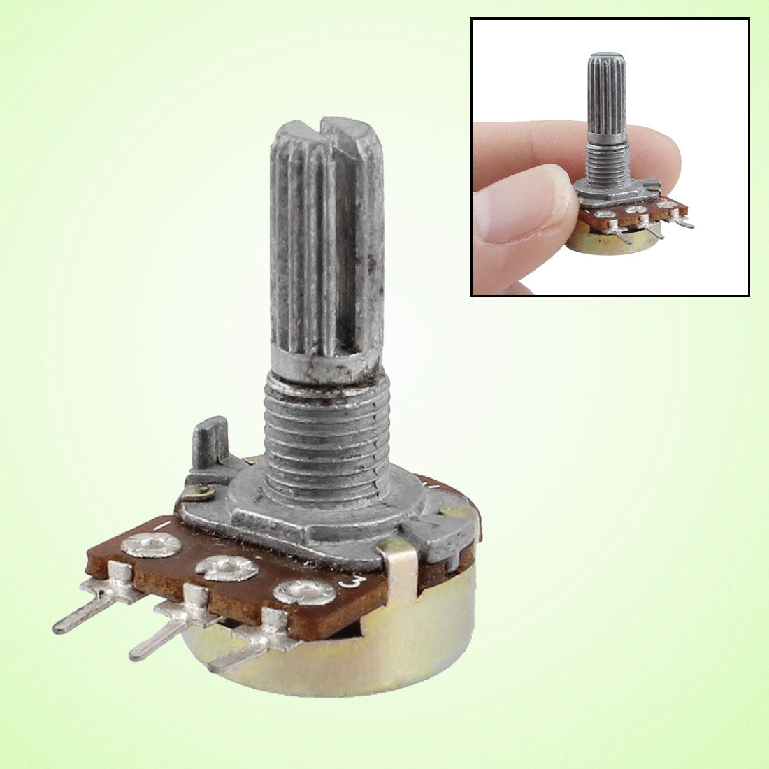 uxcell Uxcell 50K Ohm B50K 3 Terminals Single Linear Taper Rotary Potentiometer for Desk Lamp