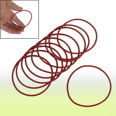 uxcell Uxcell 75mm x 70mm x 2.5mm Red Rubber O Shaped Rings Oil Seal Gasket Washer 10 Pcs