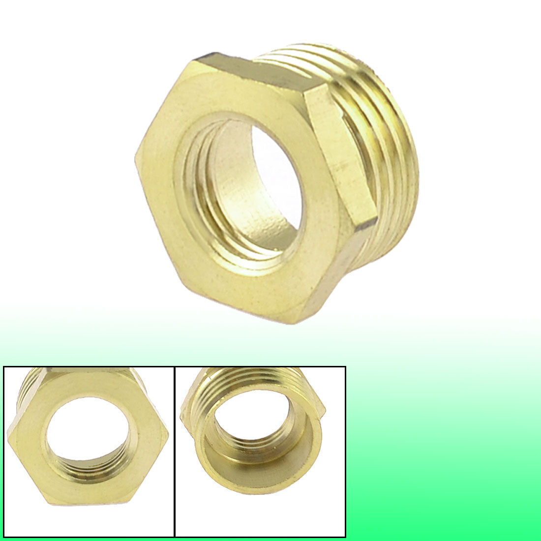 uxcell Uxcell Brass 1/2" NPT Male to 1/4" NPT Female Thread Hex Bushing Piping Quick Coupler