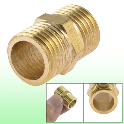 uxcell Uxcell Brass 1/4" PT to 1/4" PT Male Thread Hex Nipple Pneumatic Piping Quick