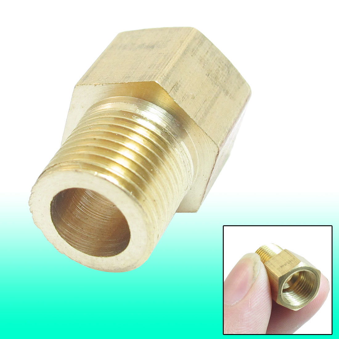 uxcell Uxcell 1/8 PT x 1/8 PT Thread Brass Straight Hex Nipples Pipe Reducer Connector