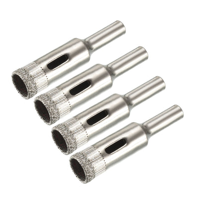 Harfington Uxcell 4 Pcs 12mm Dia Diamond Coated Drill Bit Marble Tile Glass Hole Saw Cutter Tool