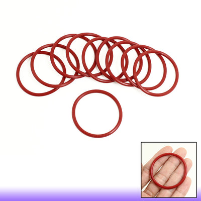 uxcell Uxcell 10 x Red Rubber 45mm x 3mm x 39mm Oil Sealing O Rings Gaskets Washers