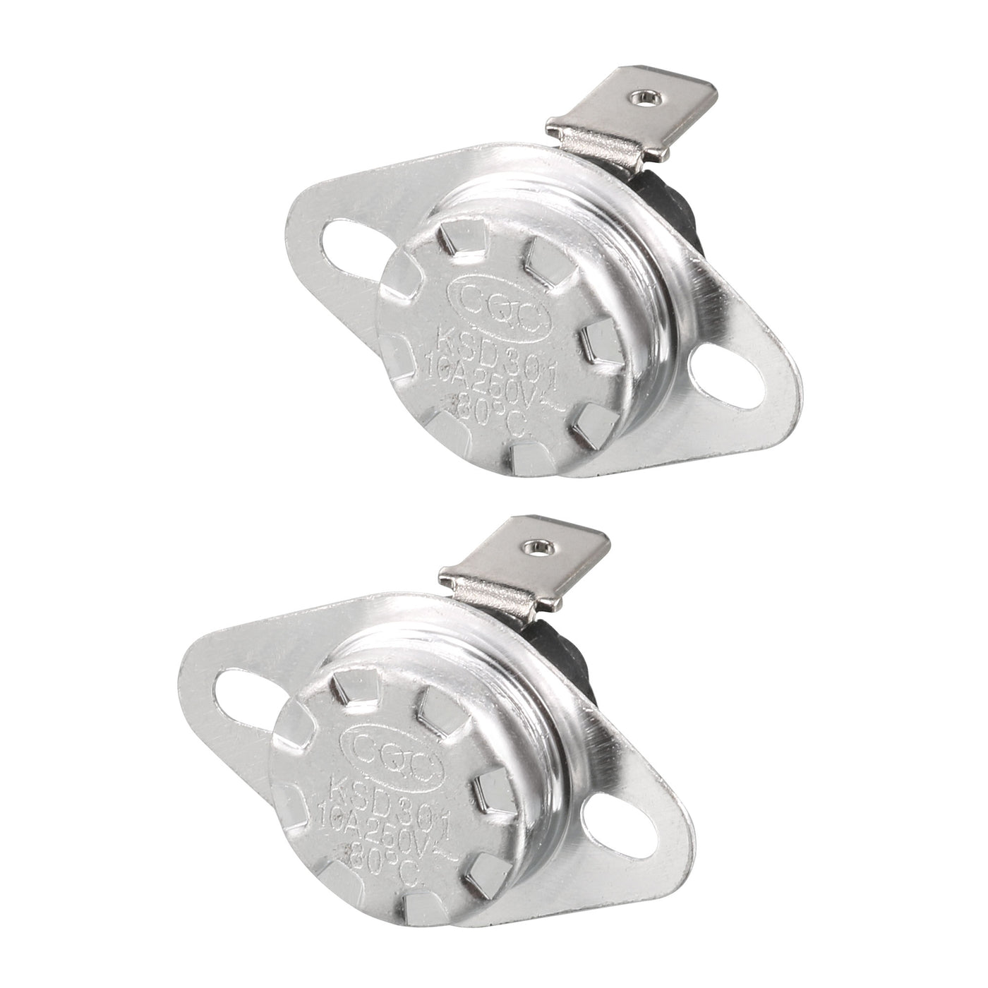 uxcell Uxcell 2Pcs 80 Celsius 250V AC 10A Normal Closed Thermostat Switch KSD301