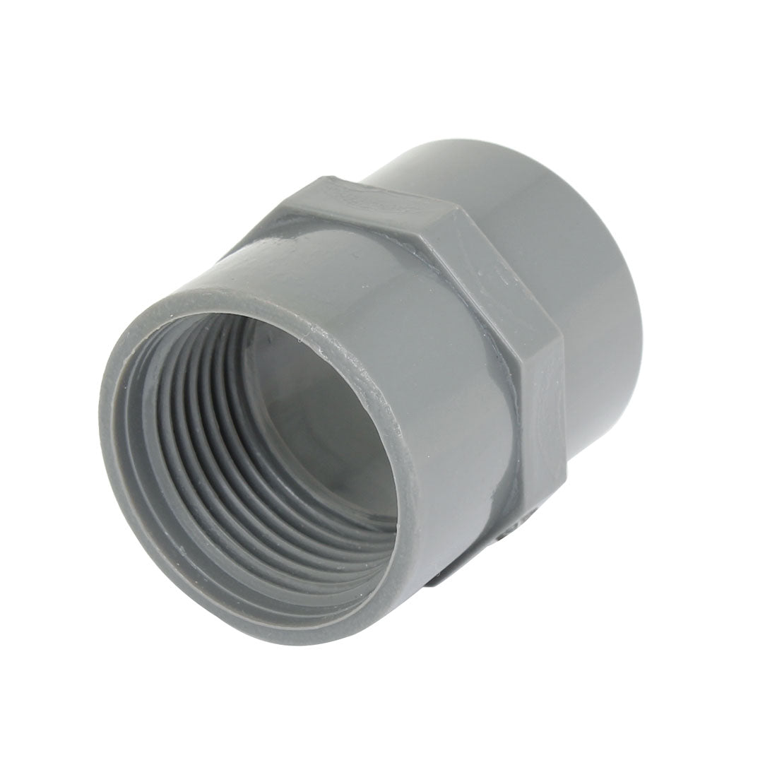 uxcell Uxcell 32mm Female Thread Gray Straight Water Hose Pipe Fitting Connector