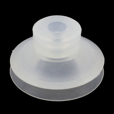 Harfington Uxcell Replacement Clear White Soft Silicone Miniature Vacuum Suction Cup 40mm x 23mm
