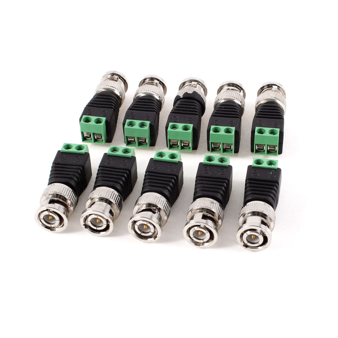 uxcell Uxcell Screw Terminal Coax Cat5 Cat6 to BNC Male Video Balun Connector Adapter 10 Pcs