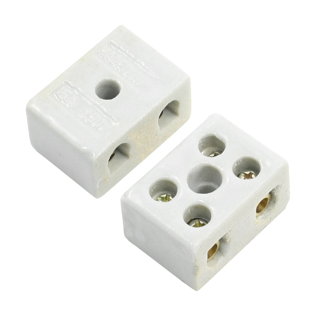 Uxcell 2 Pcs 2W5H High Temperature Porcelain Ceramic Terminal Block 15A ...