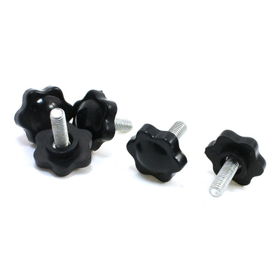 Harfington Uxcell 5 Pcs 6mm x 15mm Male Thread Screw 25mm Dia Star Shaped Head Clamping Knob