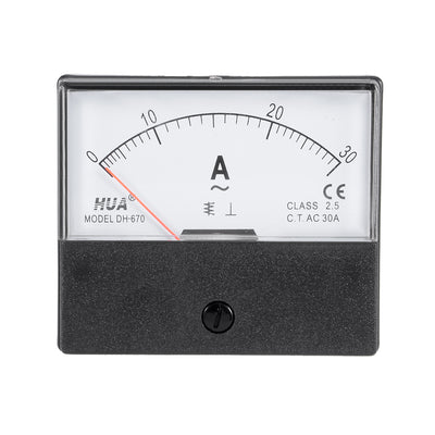 Harfington Uxcell AC 0-30A Analog Panel Ammeter Gauge Ampere Current Meter DH-670