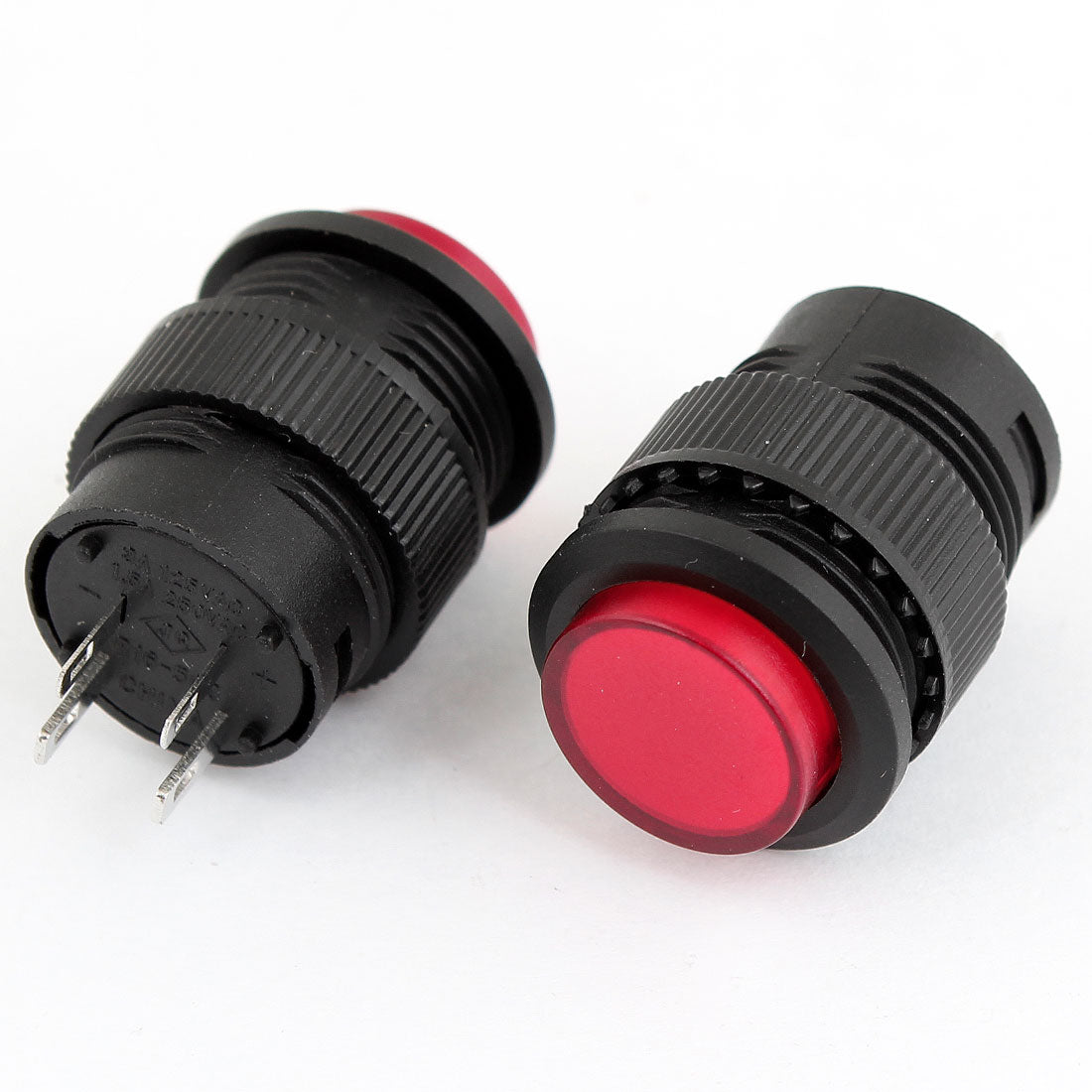 uxcell Uxcell 2 Pcs Red 4 Pin SPST NO N/O Momentary Push Button Switch AC 3A 125V 1.5A 250V