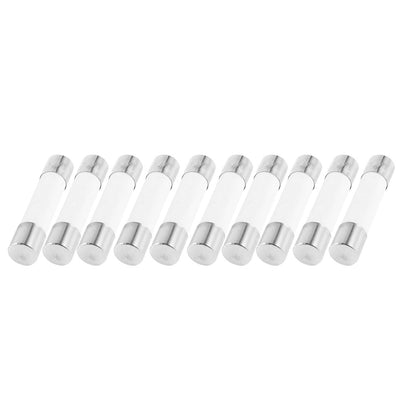 Harfington Uxcell 10 Pcs 250V 10A 6x30mm Cylindrical Ceramic Tube Fuses Link