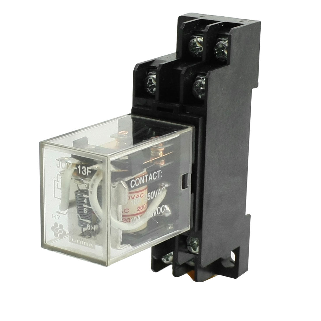 uxcell Uxcell 35mm Din Rail Mount Socket AC 200V/220V Coil DPDT Electromagnetic Power Relay