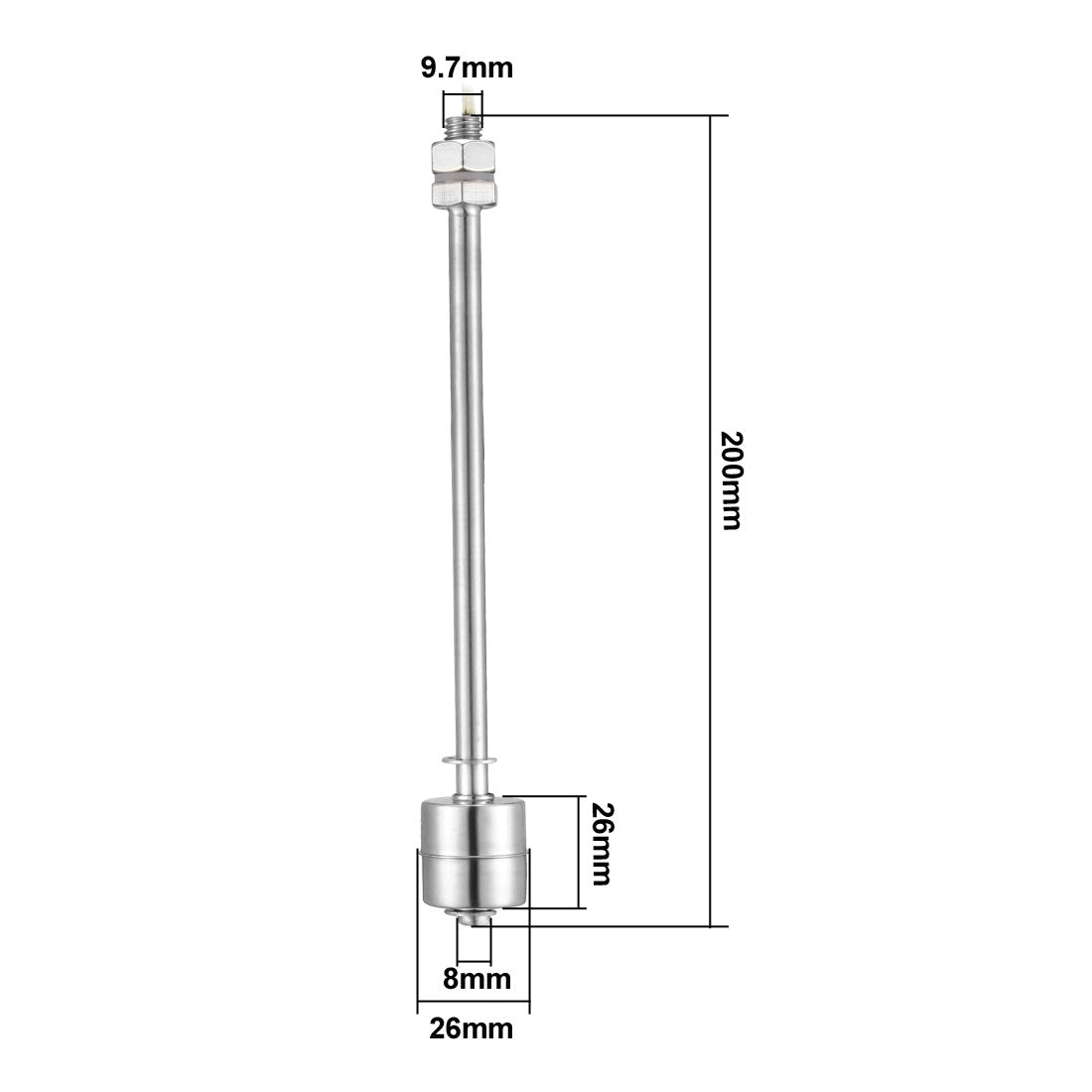 uxcell Uxcell 200mm Wired Stainless Steel One Ball Float Switch Water Level Sensor