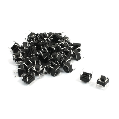 Harfington Uxcell 50 Pcs 6 x 6 x 5mm 4 Pins PCB Momentary Control Push Button Tact Switch