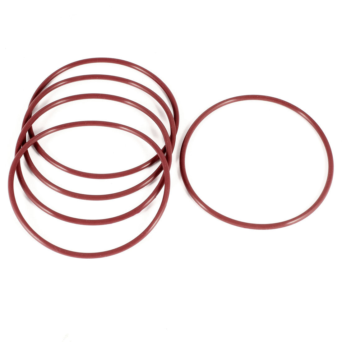 uxcell Uxcell 5 Pcs 100mm x 3.5mm Rubber O Type Sealing Ring Gasket Grommets Red