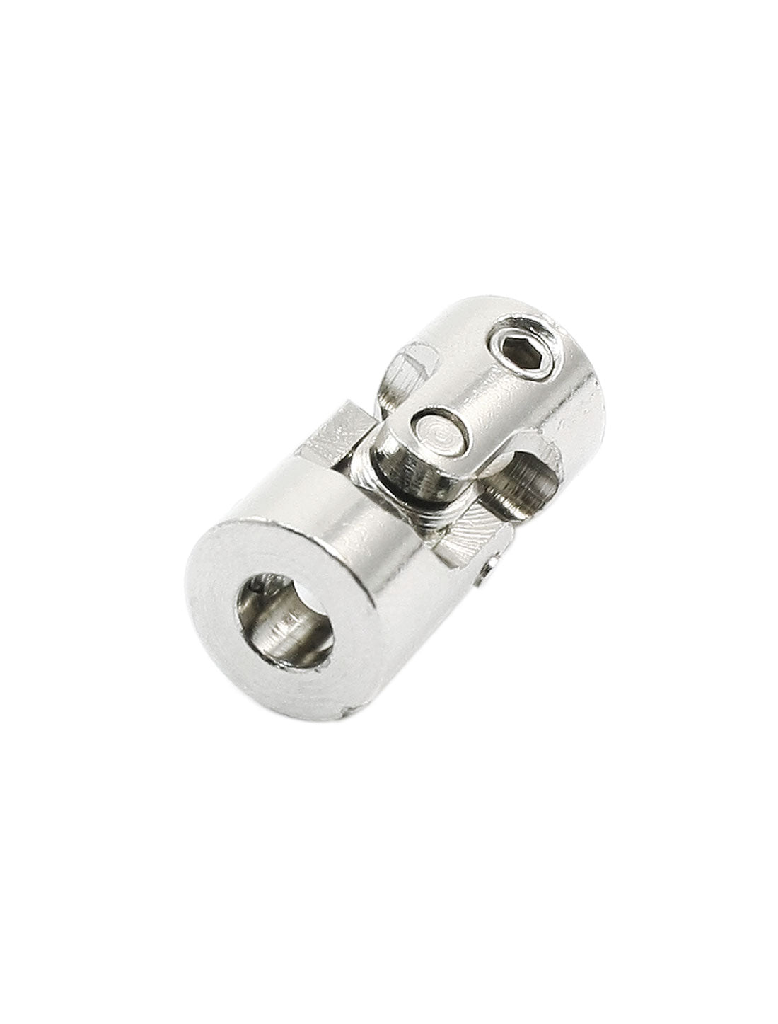 uxcell Uxcell 6mm to 6mm Inner Dia Rotatable Silver Tone Metal Mini Universal Joint Connector for Airplane Model