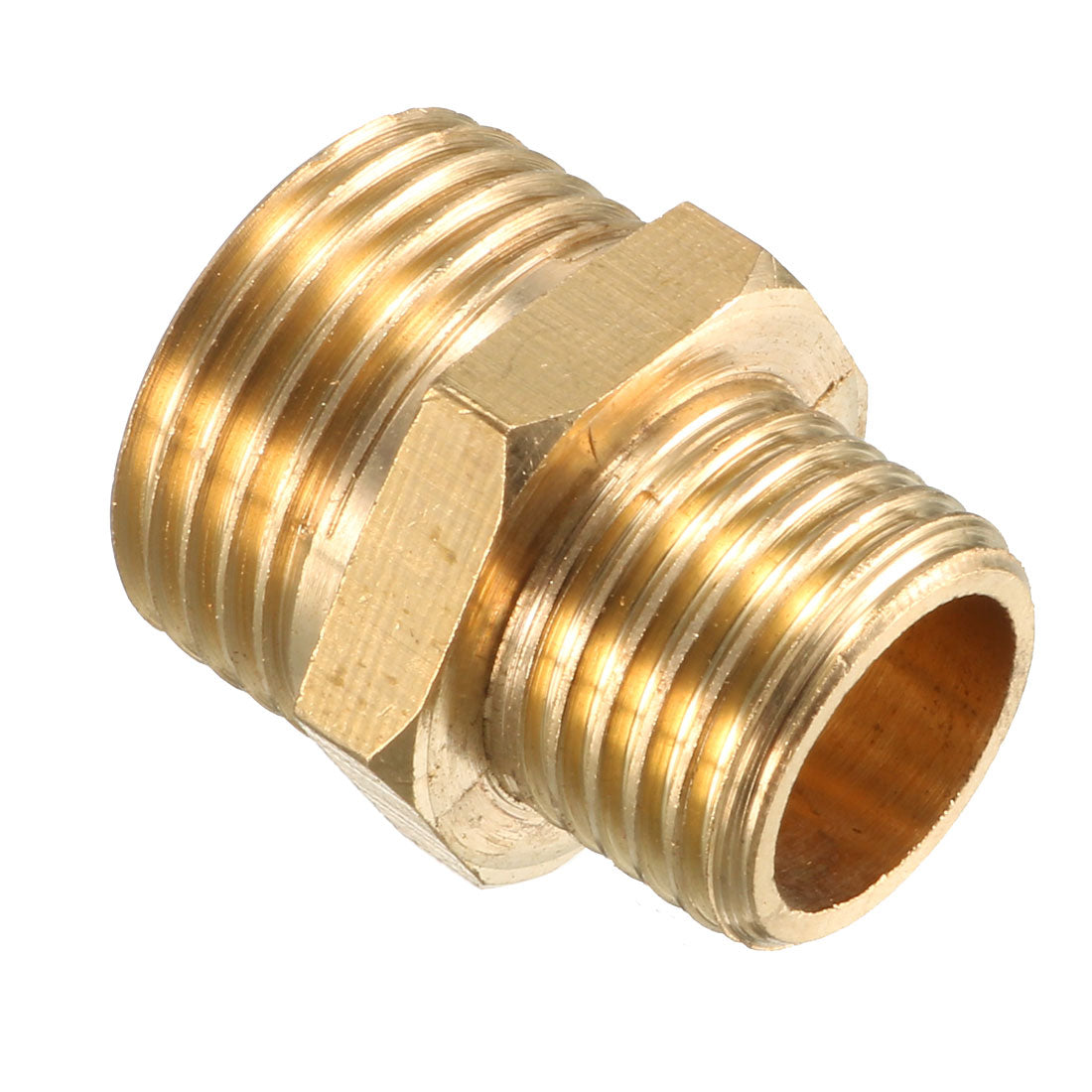 uxcell Uxcell 6pcs Gold Tone Hex Reducing Nipple G1/4 to G3/8 Male Thread Pipe Brass Fittings