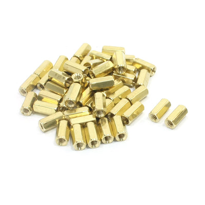 Harfington Uxcell sourcingmap 50Pcs PCB Standoff Spacer 10mm Länge M3 Innengewinde Dual Ends Gold-Tone Messing Säule Sechskantmutter