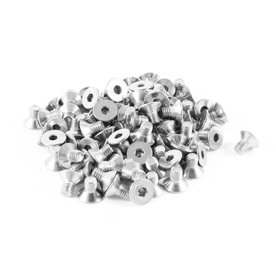 uxcell Uxcell 100 Pcs 304HC Stainless Steel Countersunk Socket Flat Head Bolt Screw M5x8mm Silver Tone