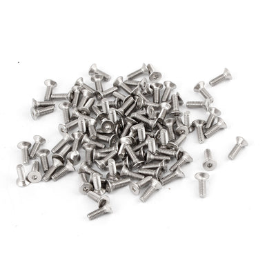 uxcell Uxcell 100 Pcs 304HC Stainless Steel Countersunk Socket Flat Head Bolt Screw M2.5x8mm