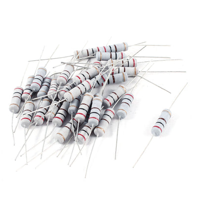 uxcell Uxcell 2W 200 Ohm 200R Through Hole Color Ring Carbon Film Resistors 30 Pcs