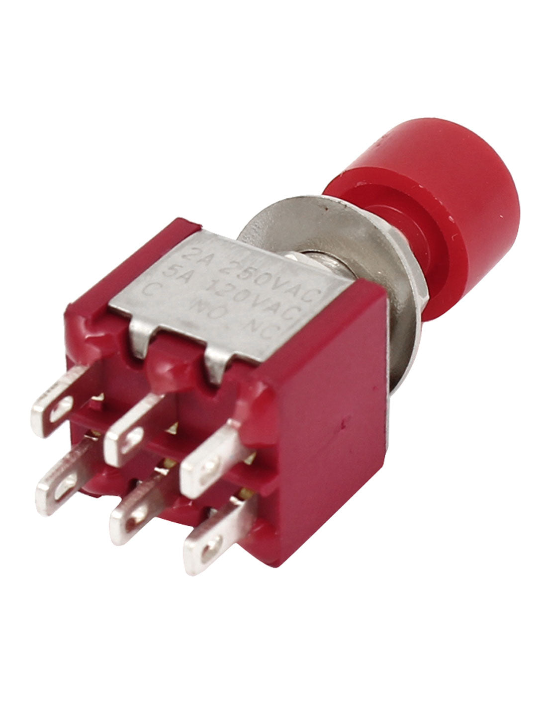 uxcell Uxcell Red 6 Pin DPST 2NO 2NC Momentary Push Button Switch AC 120V 5A 250V 2A