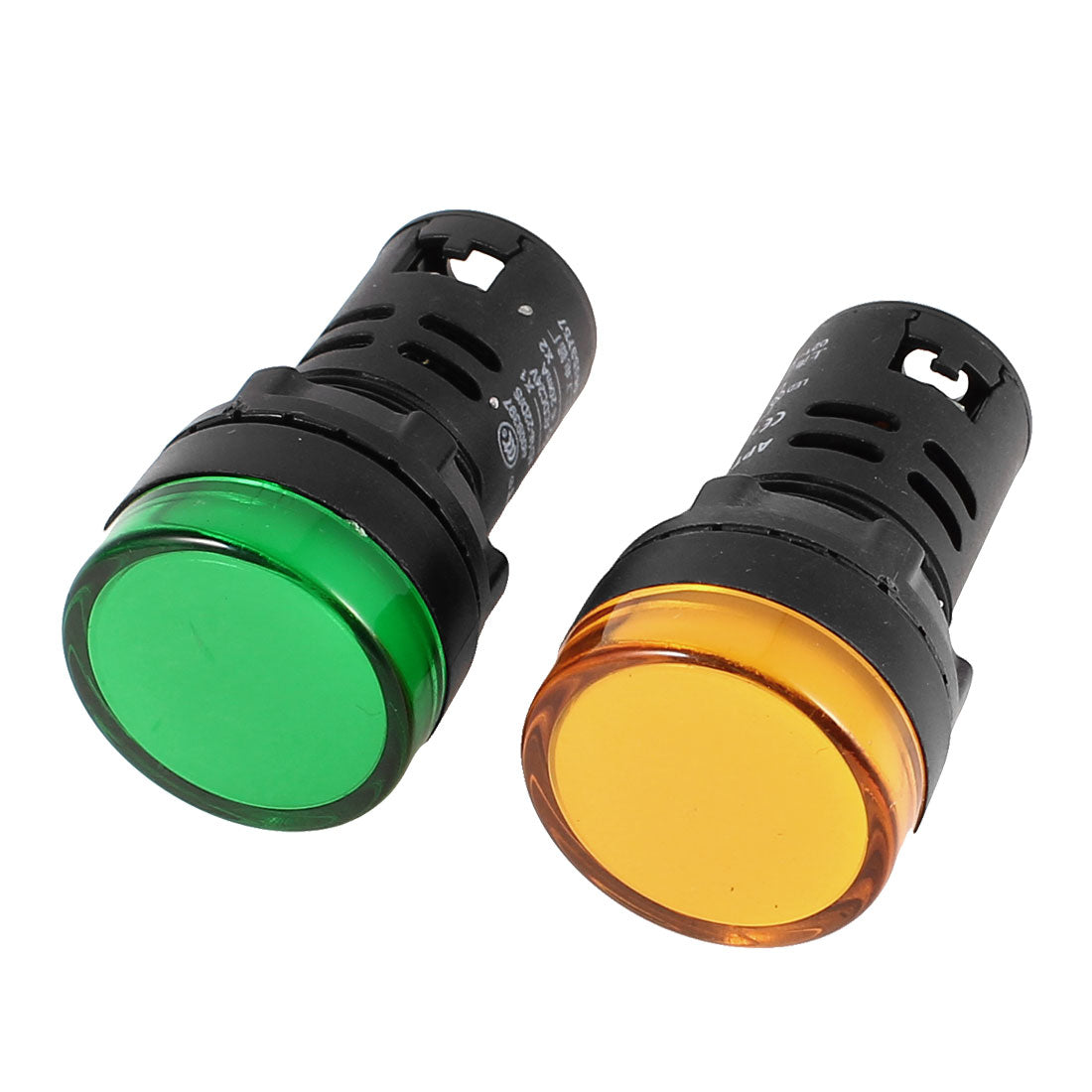 uxcell Uxcell 2 Pcs AD16-22D/S Green Yellow LED Pilot Light Panel Indicator Lamp 22mm DC 24V 20mA