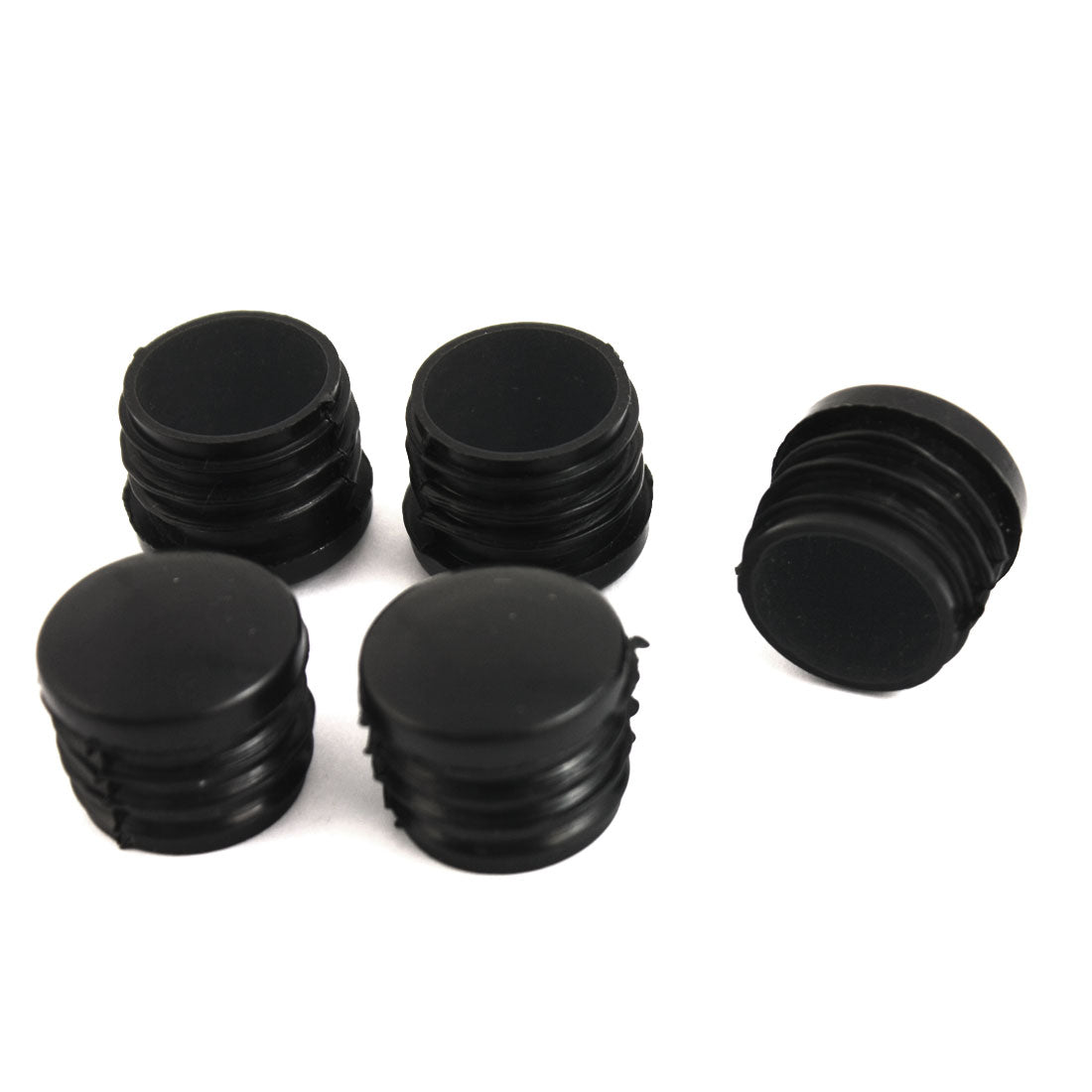 uxcell Uxcell 5 Pcs Black 24.4mm Dia Round Tubing Pipe Blanking End Caps Insert Covers