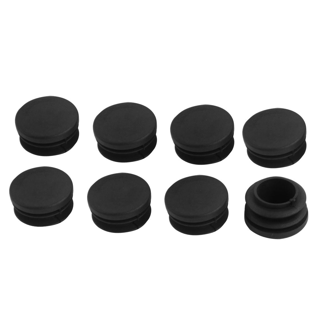 uxcell Uxcell 8 Pcs Black Plastic 30mm Dia Round Tubing Pipe Insert Caps Covers