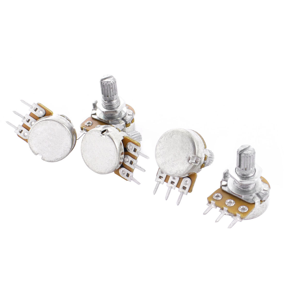 uxcell Uxcell Oberen Anpassung Geteilte Gerändelten Welle Potentiometer-topf B50K 50K Ohm 5st de