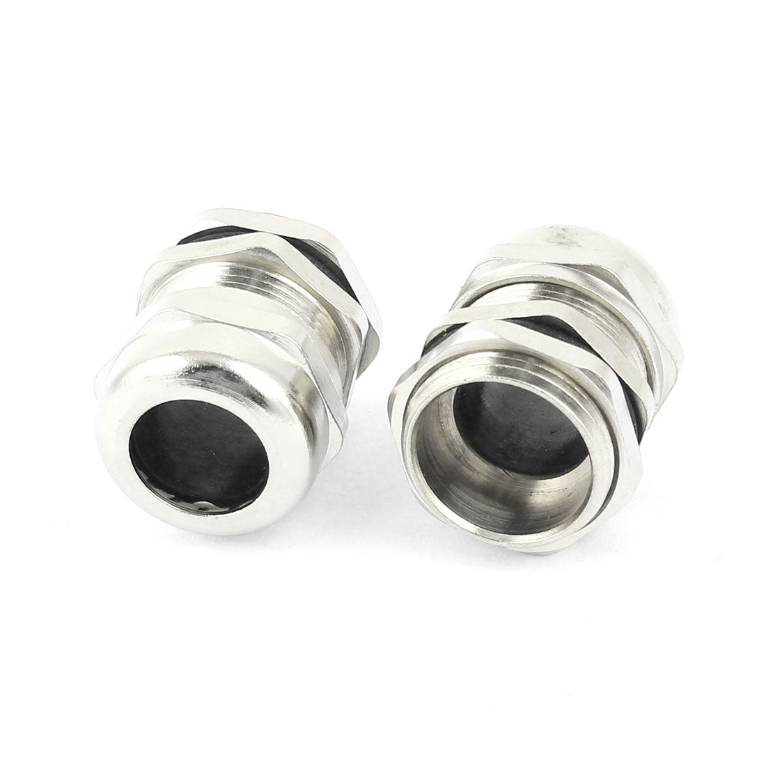 uxcell Uxcell 2 Pcs M22 Silver Tone Metal 10-14mm Dia Waterproof Cable Glands Connectors